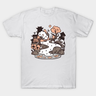 Japanese Mysterious Garden at Twilight T-Shirt